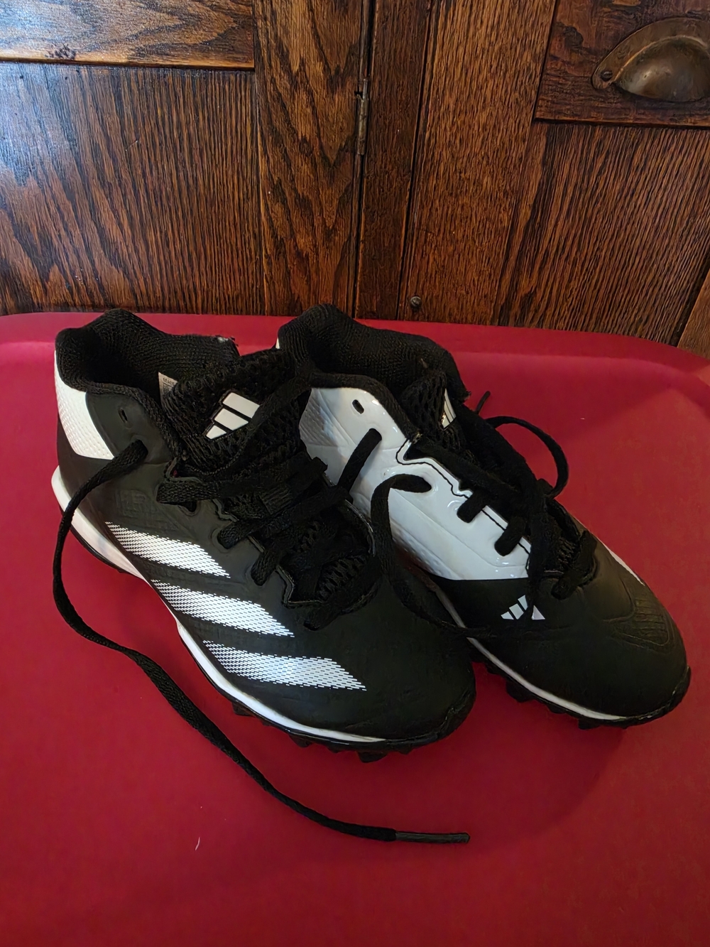 Adidas Adizero Impact Kids Black and White Athletic Cleats 13 K